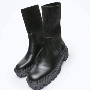 Zara Sock Style Ankle Boots